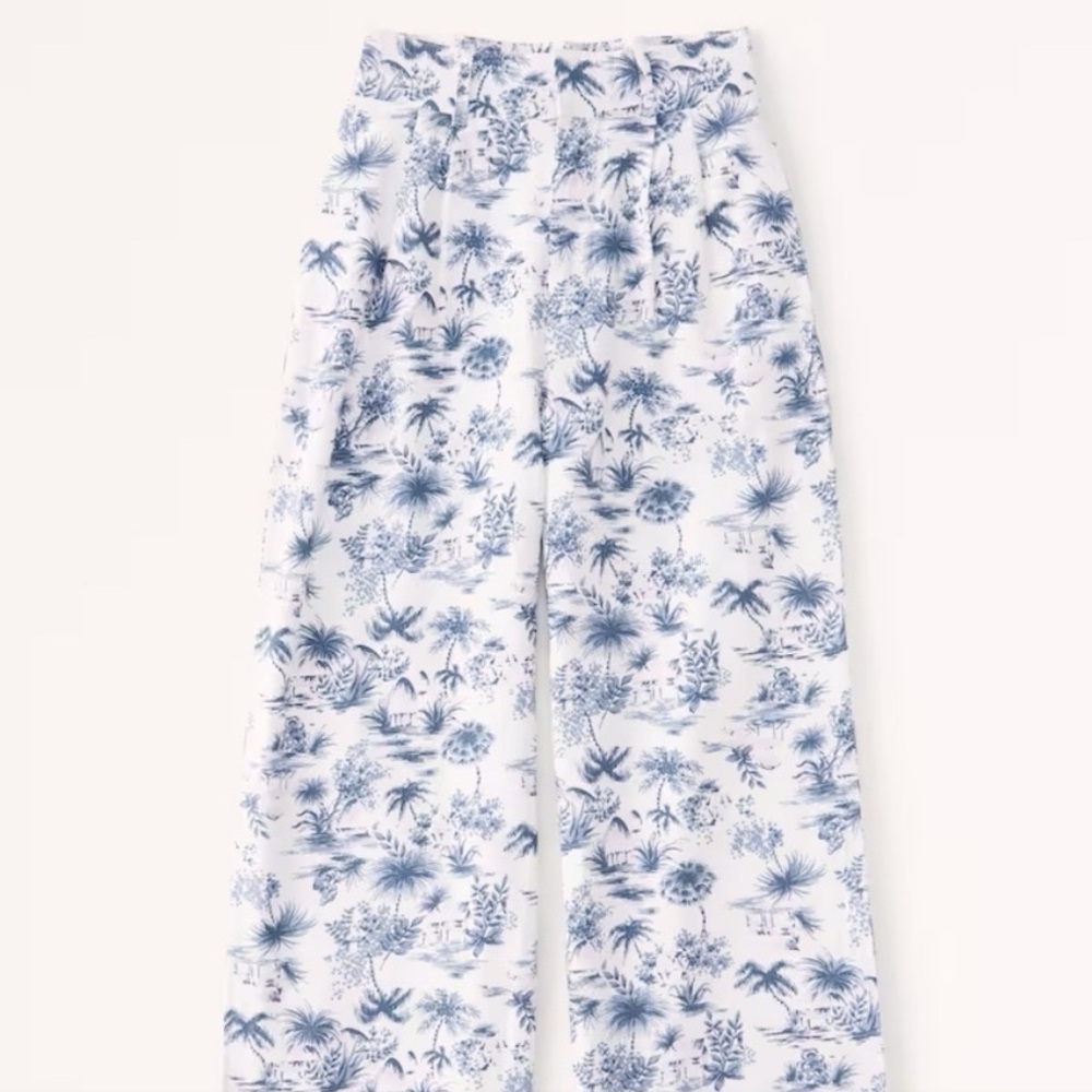 Abercrombie linen blend wide leg pants xs
